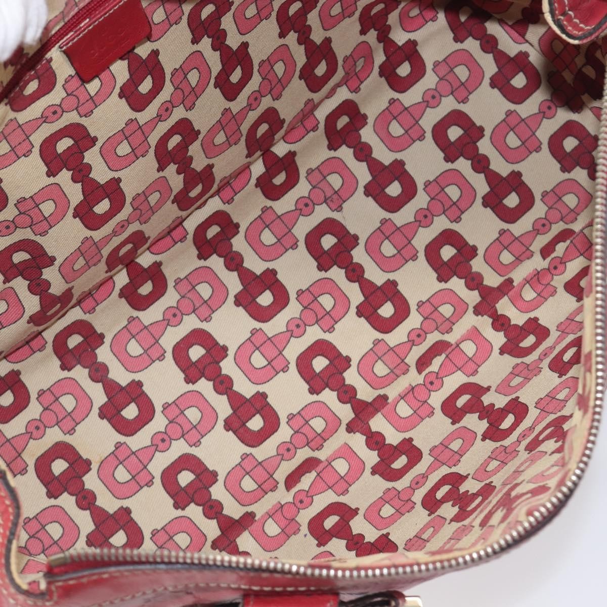 Gucci Princy Boston Guccissima Leather Red Leather Handbag (Pre-Owned)