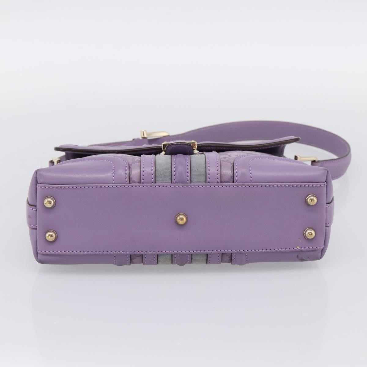 Gucci Web Flap Guccissima Purple Leather Shoulder Bag Bag (Pre-Owned)