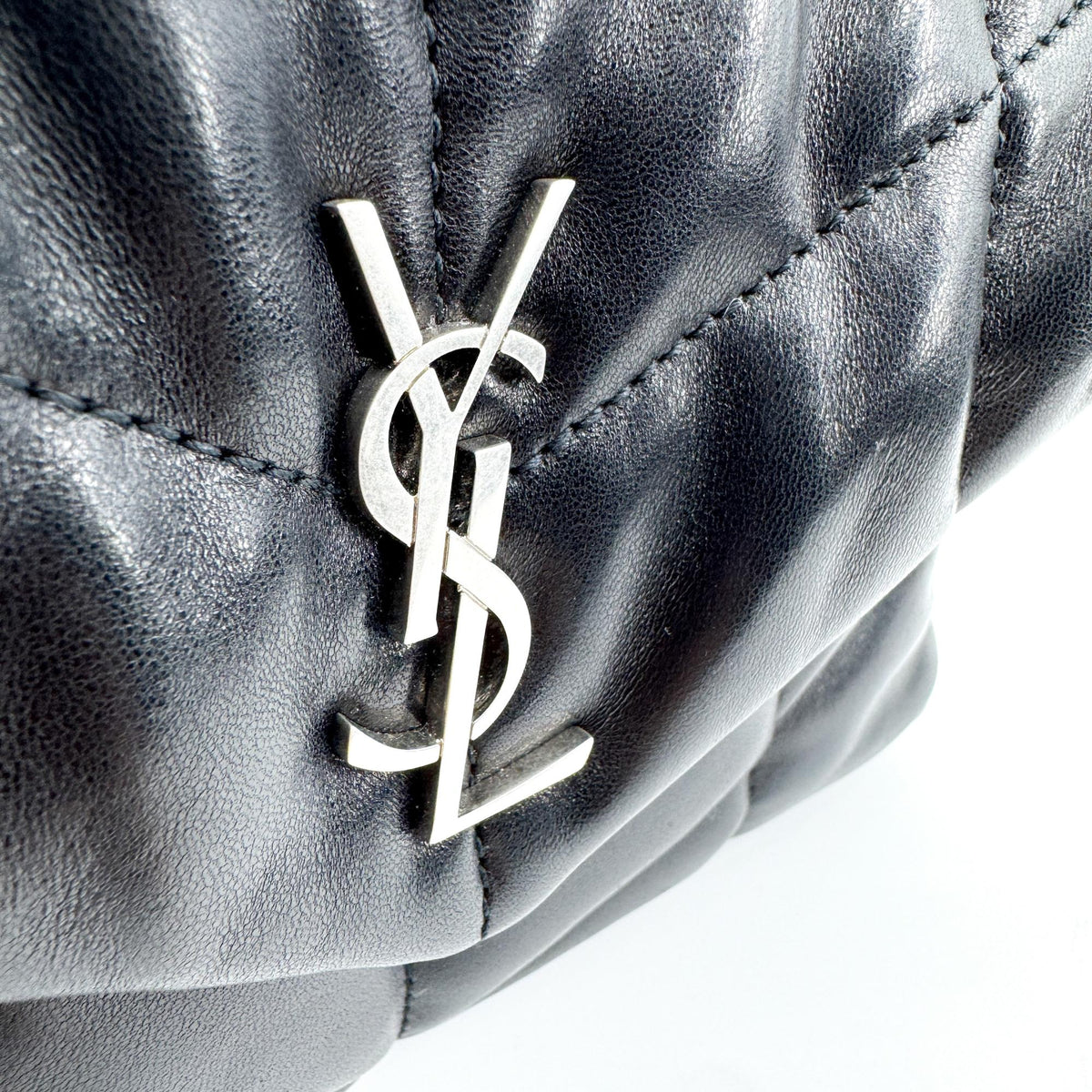 Saint Laurent Loulou Puffer Quilted Leather Black Leather Shoulder Bag Bag (Pre-Owned)