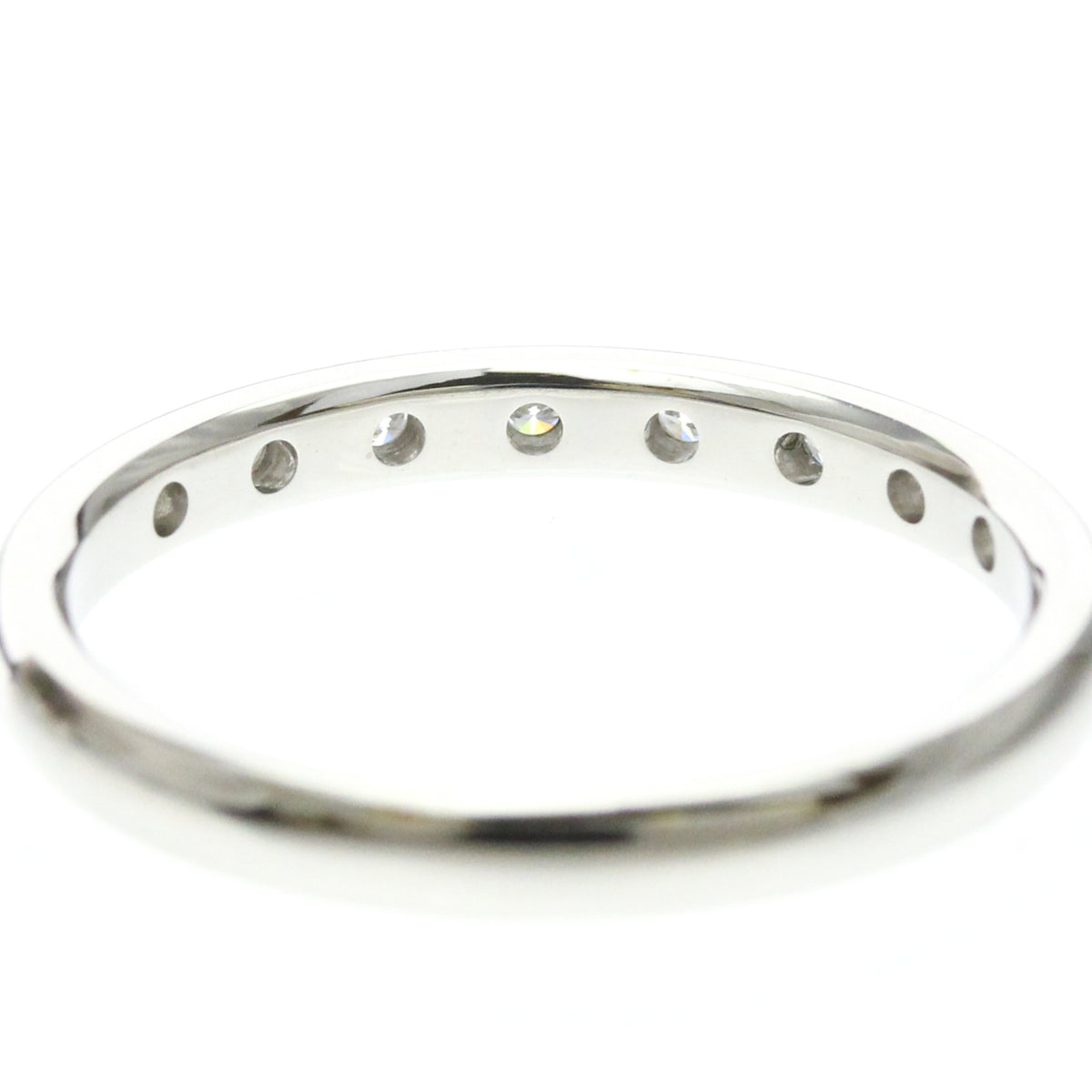 Tiffany & Co. Stacking Band Ring With 8 Diamonds Platinum Silver Platinum Ring Jewelry (Pre-Owned)