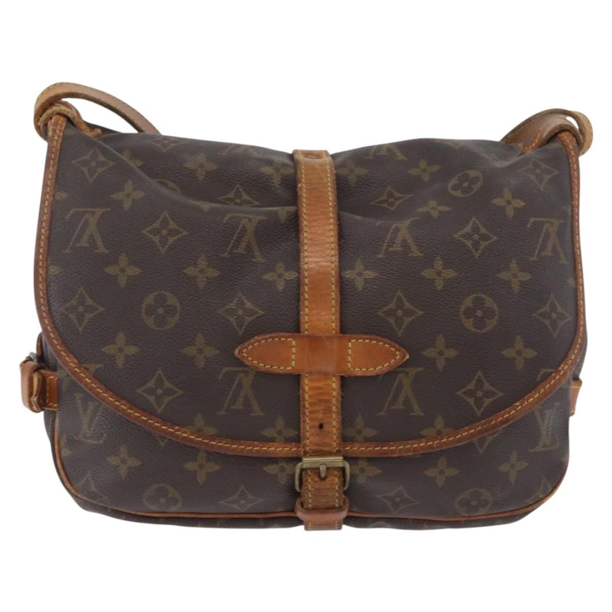 Louis Vuitton Saumur Monogram Canvas Brown Canvas Shoulder Bag Bag (Pre-Owned)