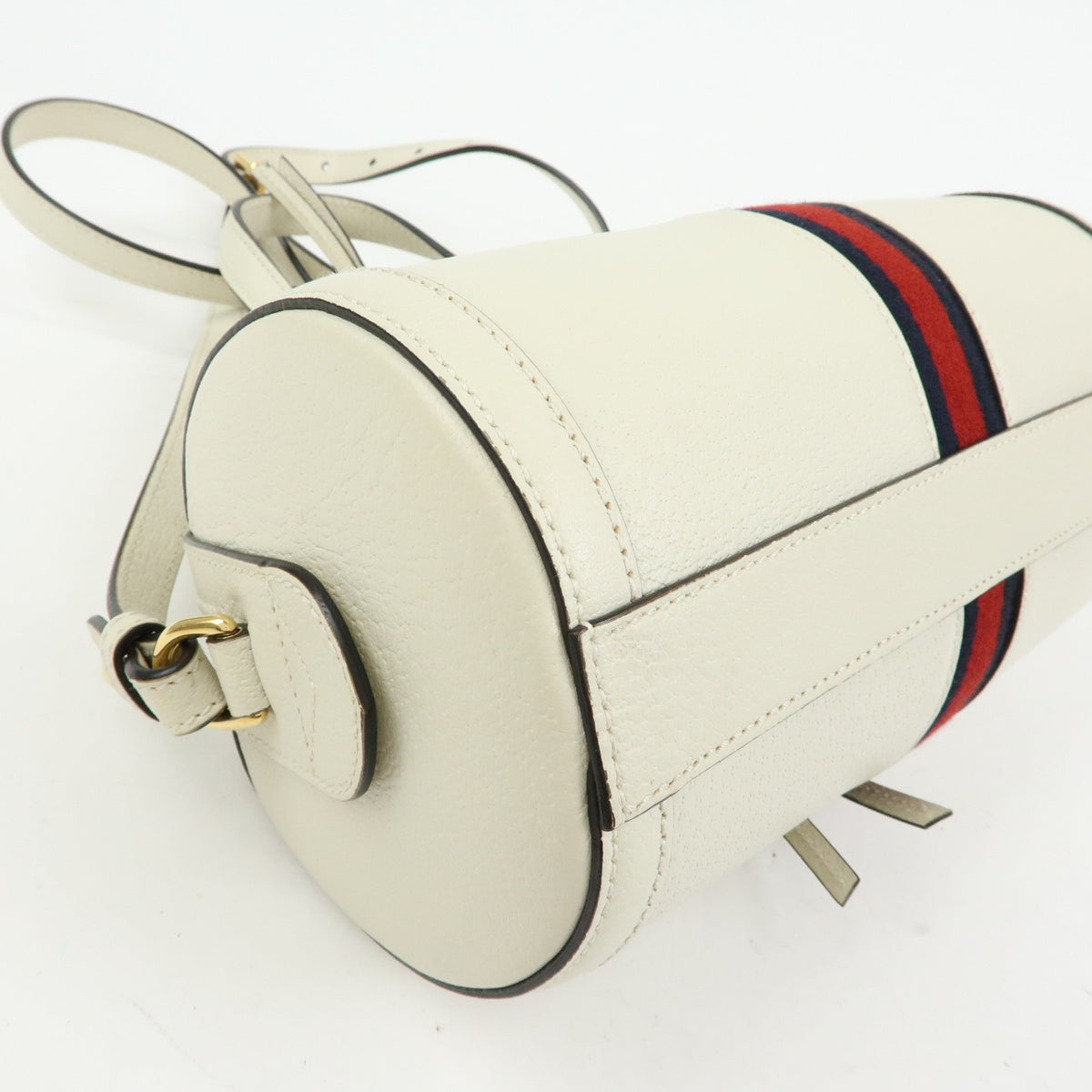 Gucci Ophidia Boston Leather White Leather Handbag (Pre-Owned)