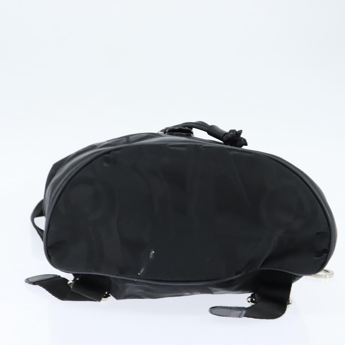 Salvatore Ferragamo Flap Buckle Printed Neoprene Black Nylon Backpack Bag (Pre-Owned)