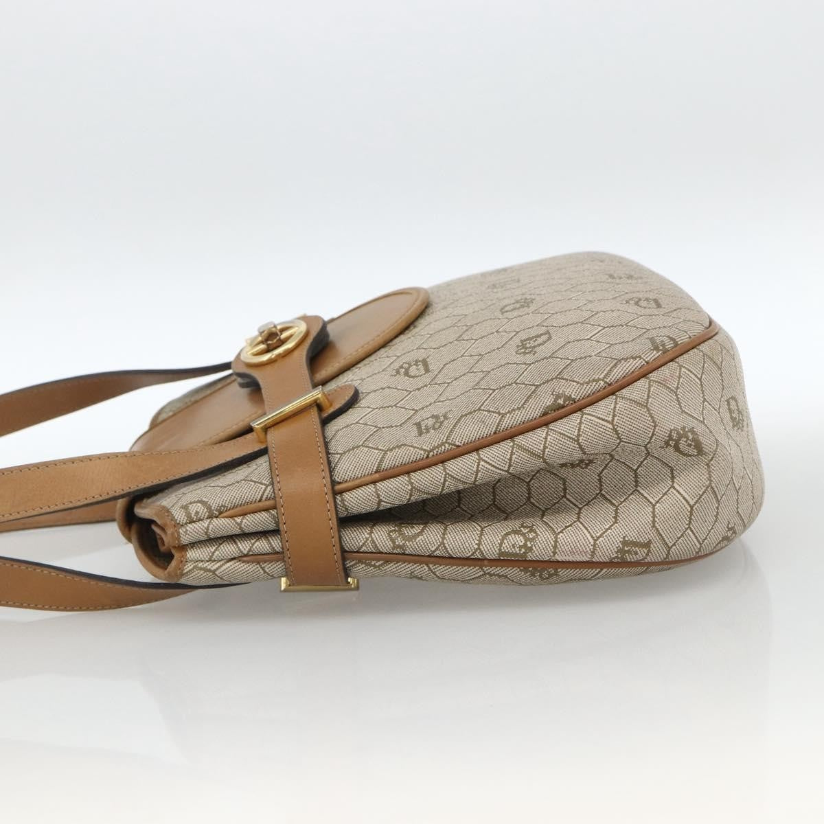 Christian Dior Vintage Honeycomb Canvas And Leather Beige Canvas Shoulder Bag Bag (Pre-Owned)