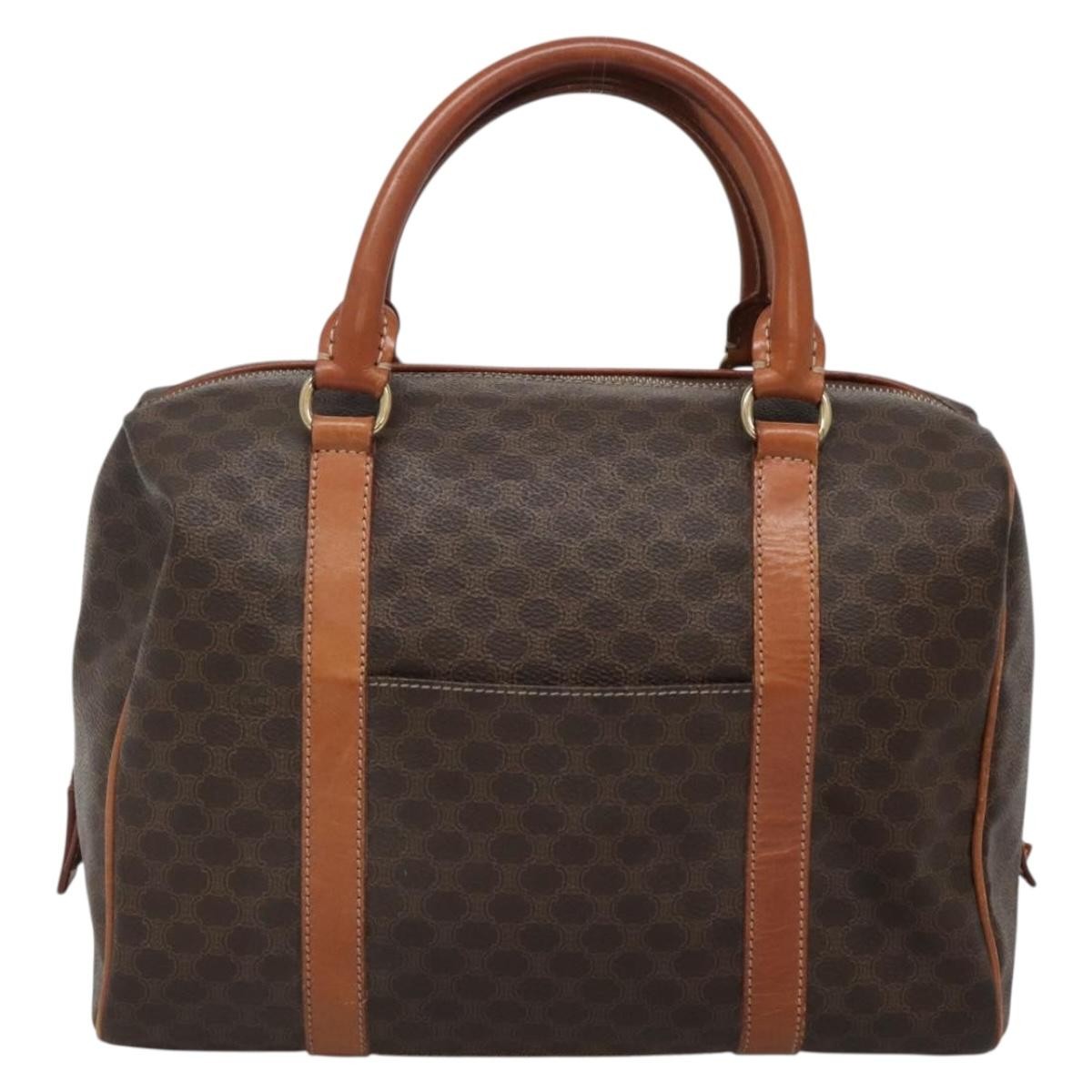 Celine Macadam Macadam With Leather Brown Canvas Bag (Pre-Owned)