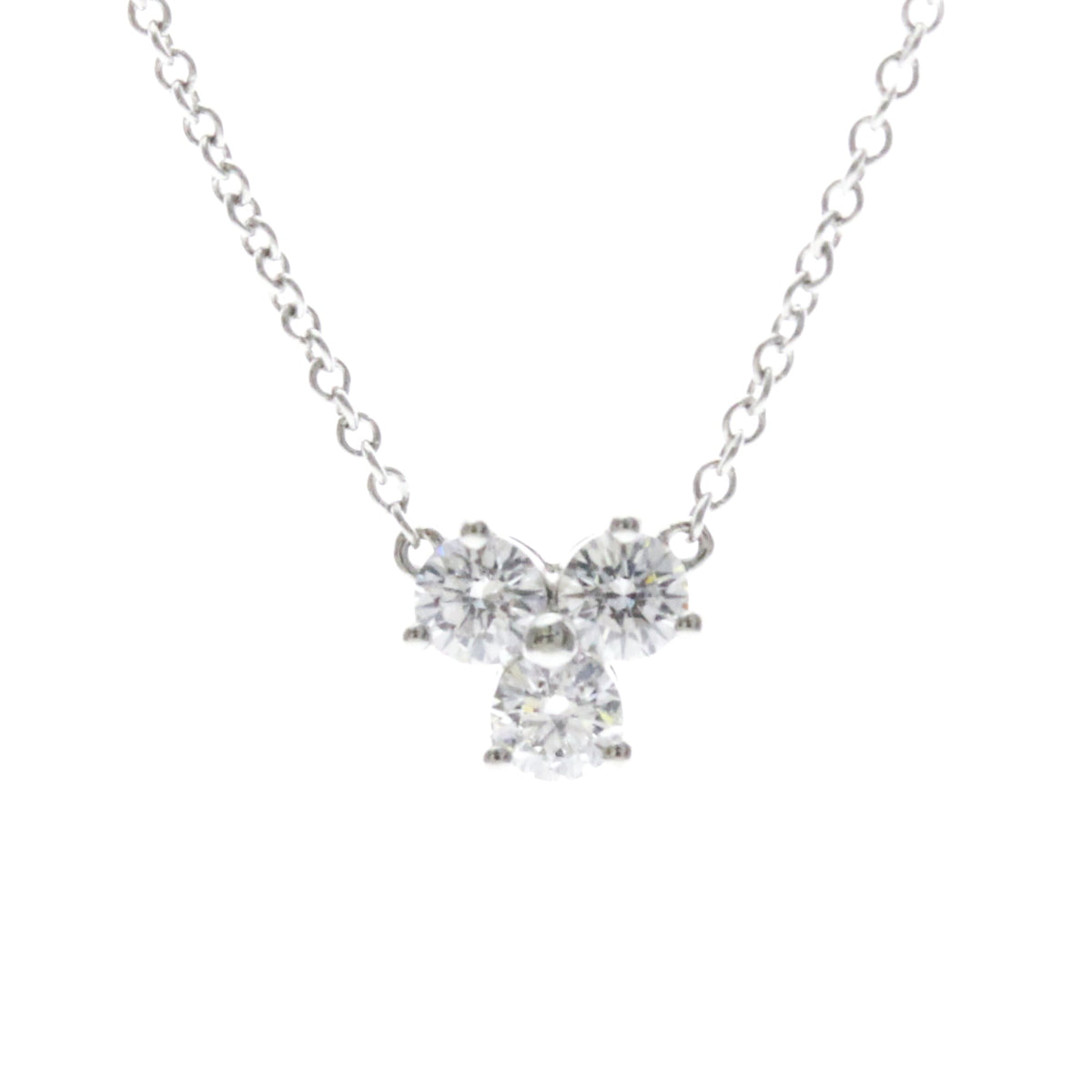 Tiffany & Co. Aria Pendant Platinum And Diamonds Silver Platinum Necklace Jewelry (Pre-Owned)