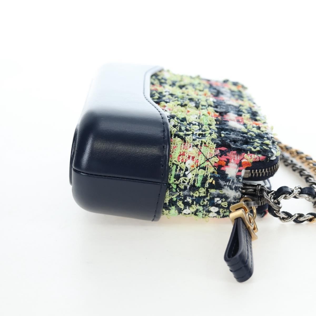 Chanel Gabrielle Tweed Navy Tweed Clutche & Pouche Bag (Pre-Owned)