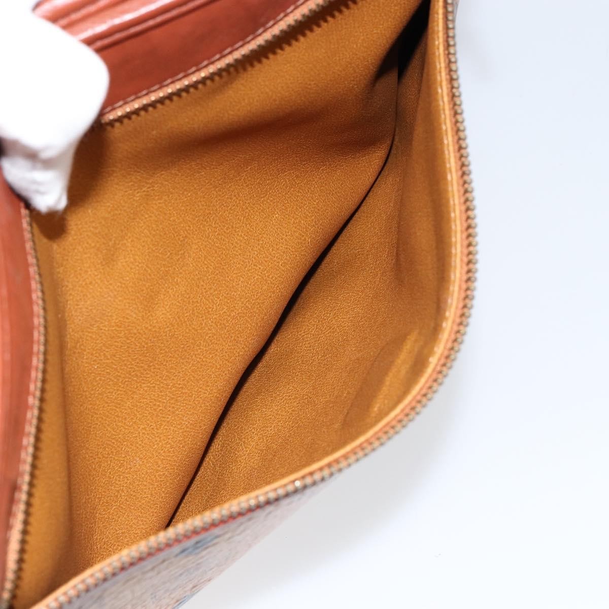 MCM Visetos Pvc Brown Canvas Clutche & Pouche Bag (Pre-Owned)