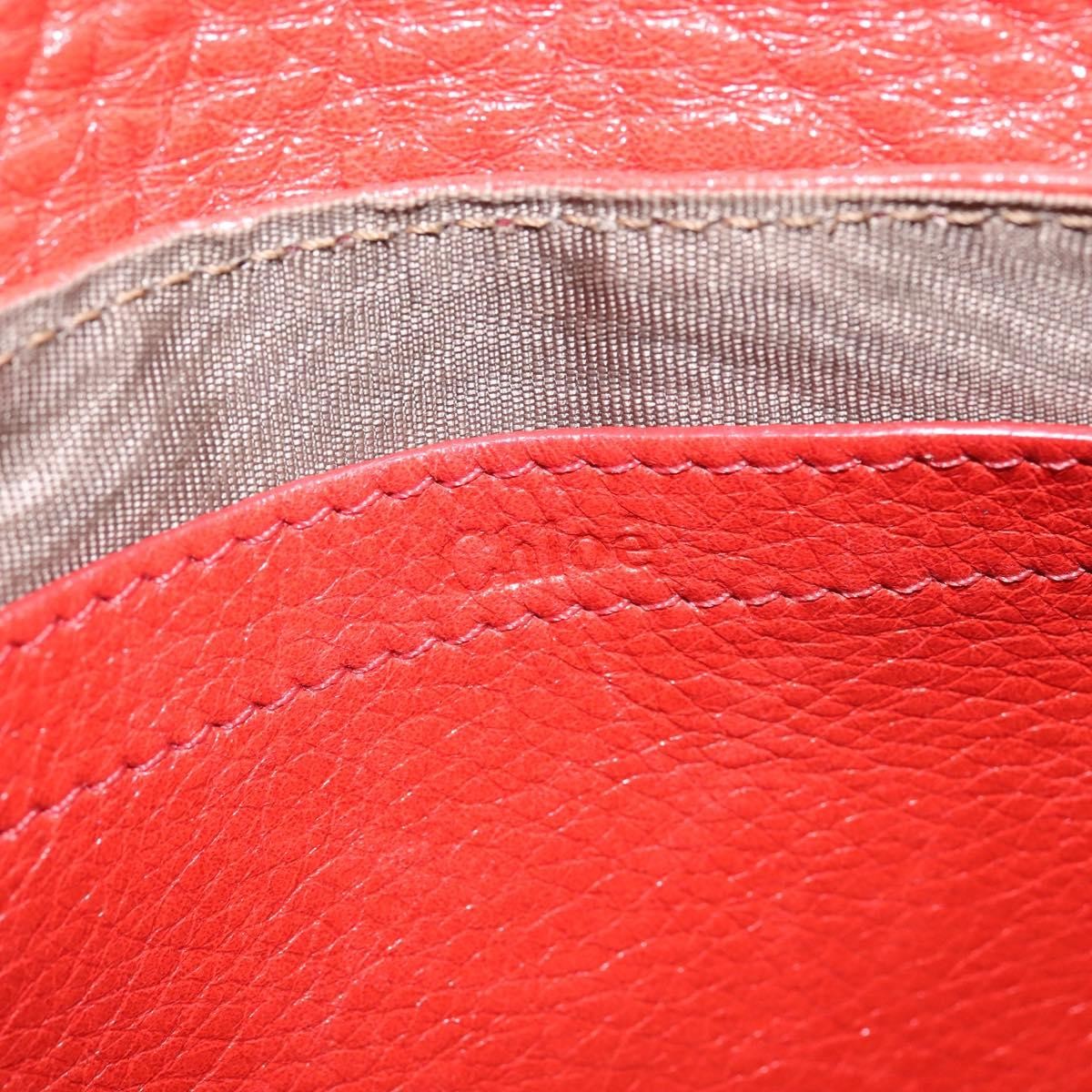 Chloe Lily Leather Red Leather Shoulder Bag Bag (Pre-Owned)