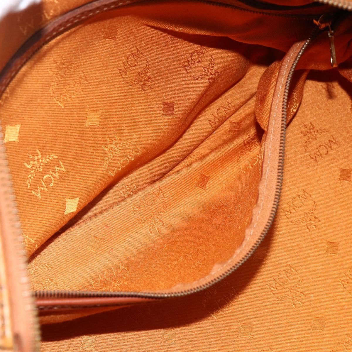 MCM Visetos Logogramme Leather Brown Leather Handbag (Pre-Owned)