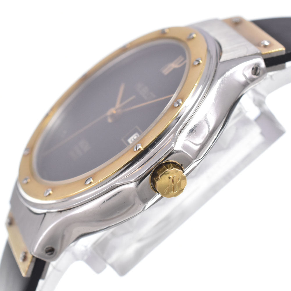 Hublot Classic Mdm Quartz Stainless Steel And Rubber With Diamond Bezel, Markers And Strap Detail Watch (Pre-Owned)
