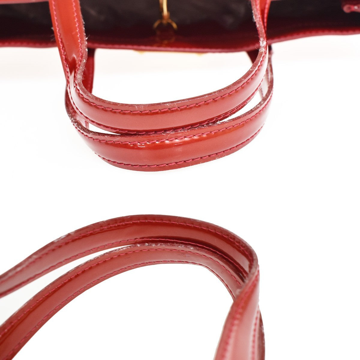 Louis Vuitton Wilshire Monogram Vernis Red Patent_Leather Handbag (Pre-Owned)