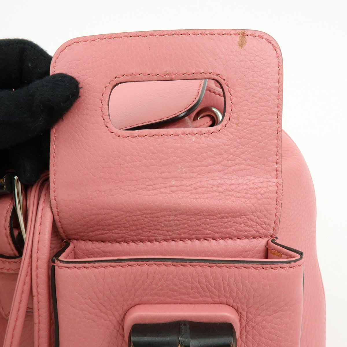 Gucci Bamboo Tassel Leather Pink Leather Backpack Bag (Pre-Owned)