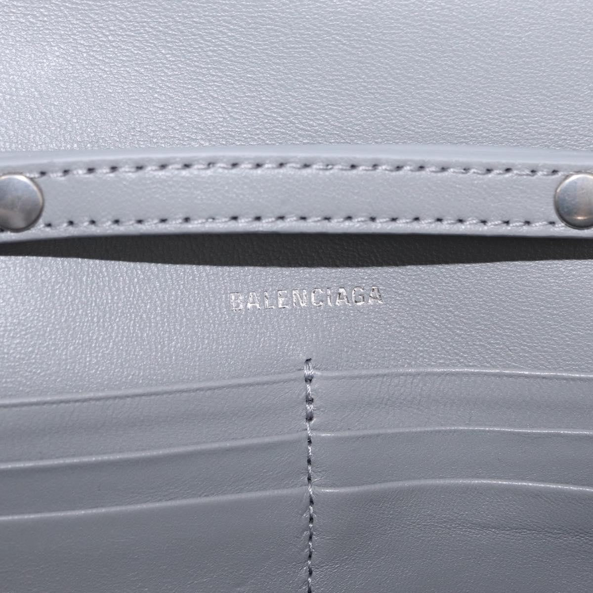 Balenciaga Hourglass Chain Leather With Sequins Silver Leather Crossbody Bag Bag (Pre-Owned)