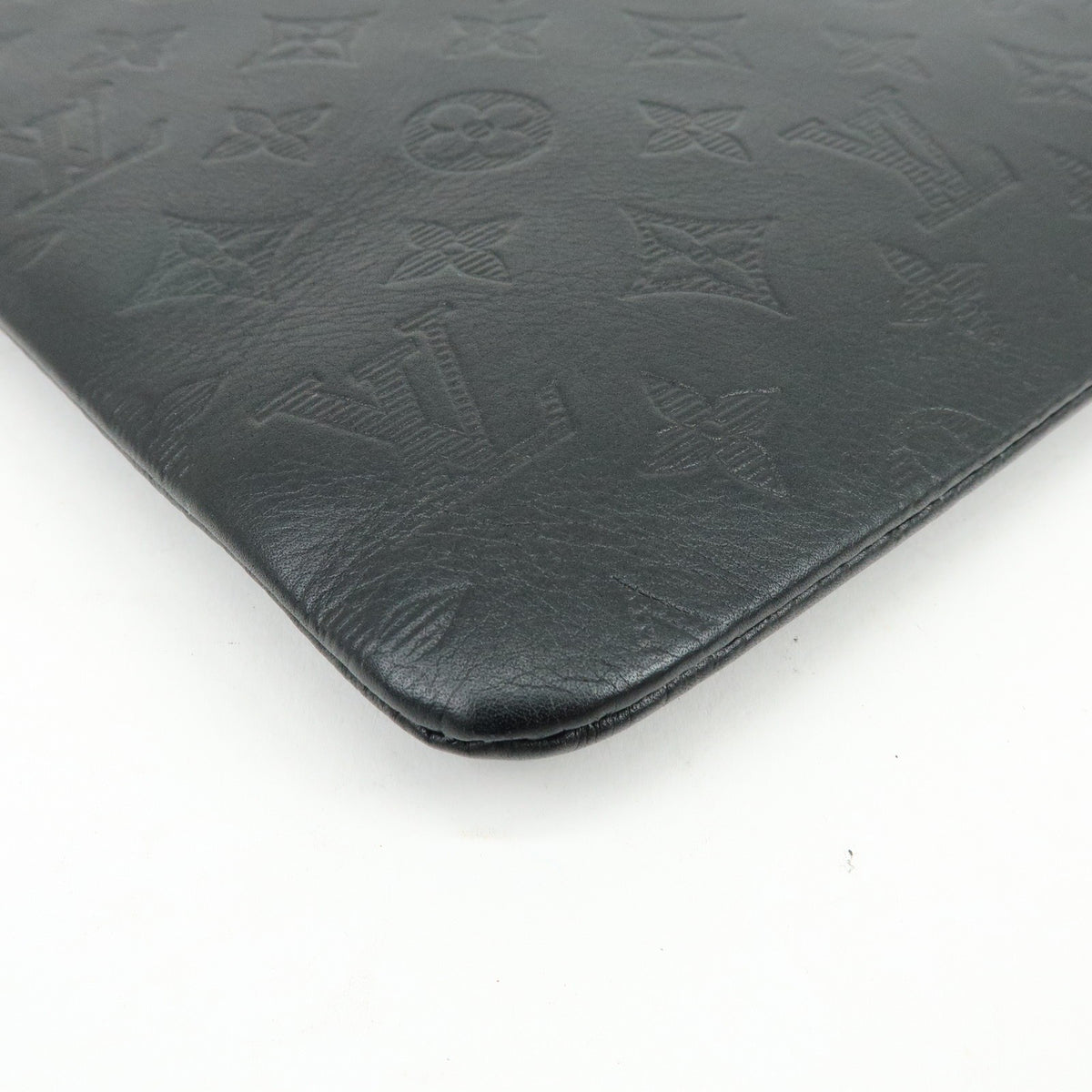 Louis Vuitton Discovery Pochette Monogram Shadow Leather Black Leather Clutche & Pouche Bag (Pre-Owned)