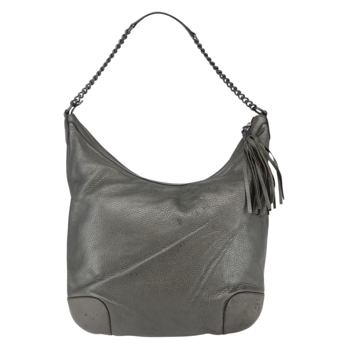 Gucci Soho Chain Hobo Leather Silver Leather Shoulder Bag Bag (Pre-Owned)