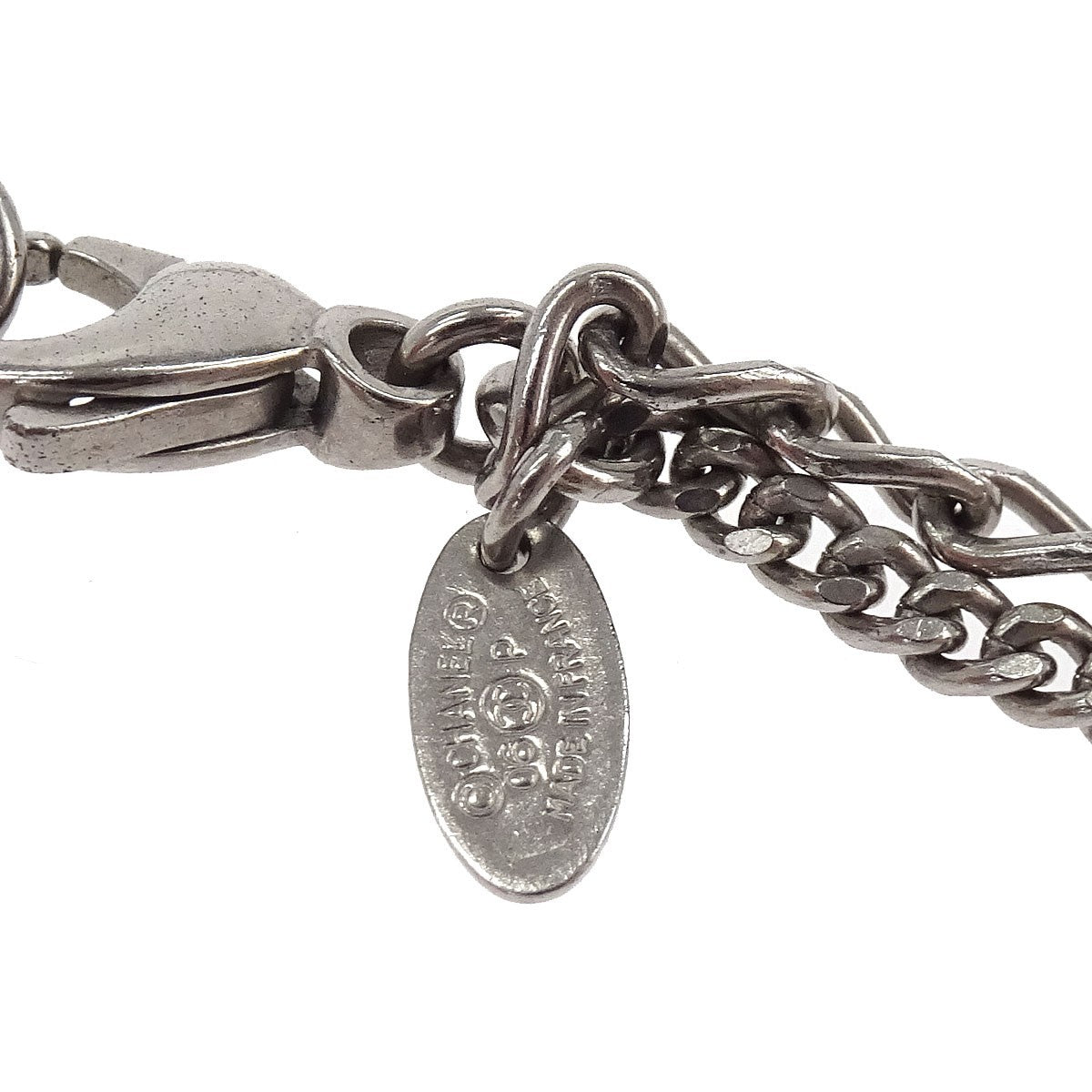 Chanel Quilted Cc Pendant Chain Metal Silver Silver_Plated Necklace Jewelry (Pre-Owned)