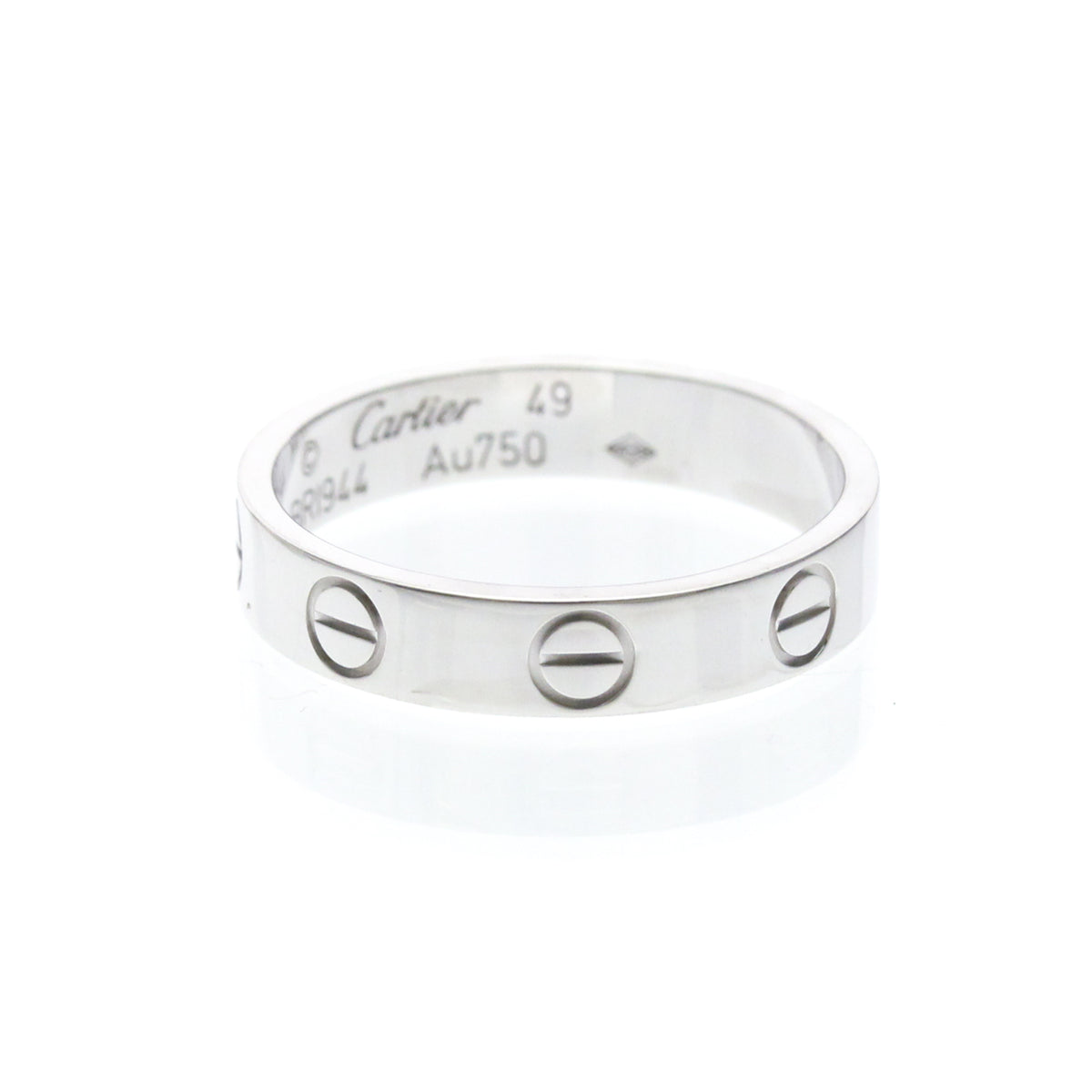 Cartier Love Band 18K White Gold Silver White_Gold Ring Jewelry (Pre-Owned)