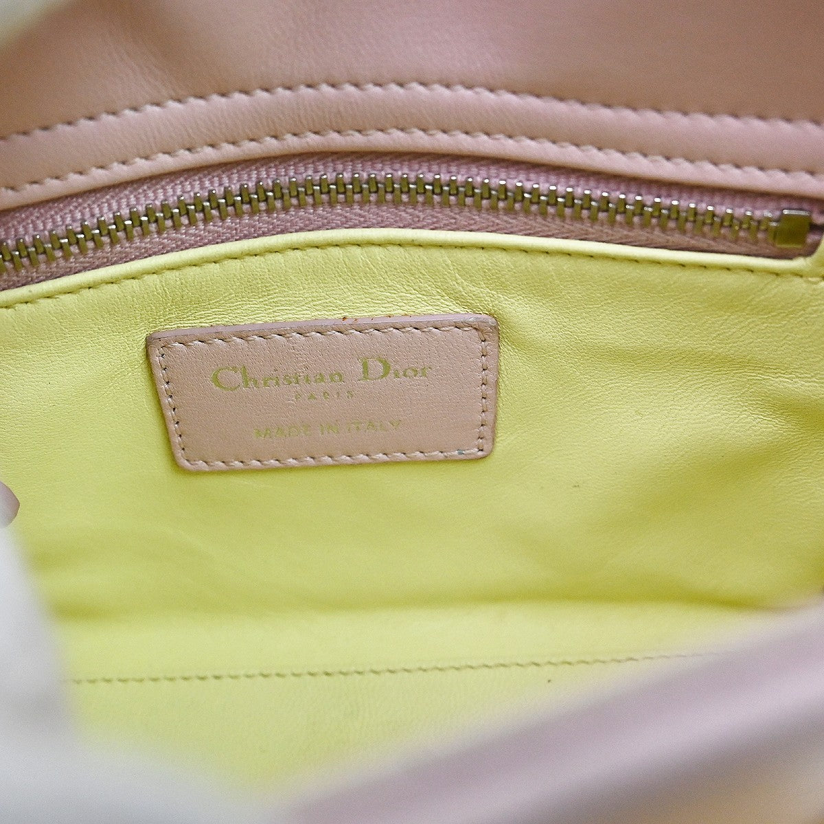 Christian Dior Lady Dior Flower Charm Embellished Leather Pink Leather Handbag (Pre-Owned)