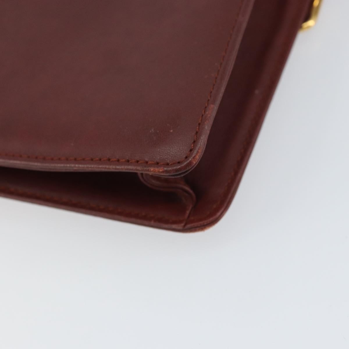 Cartier Must De Cartier Leather Burgundy Leather Shoulder Bag Bag (Pre-Owned)