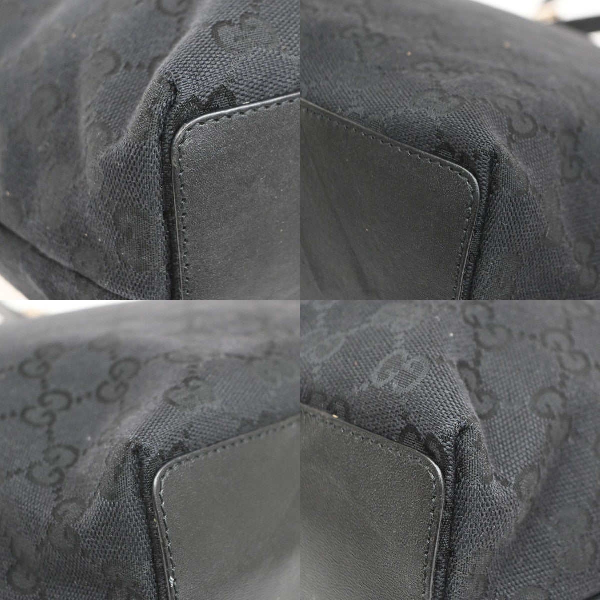 Gucci Vintage Bucket Shopping Gg Canvas Black Canvas Tote Bag Bag (Pre-Owned)