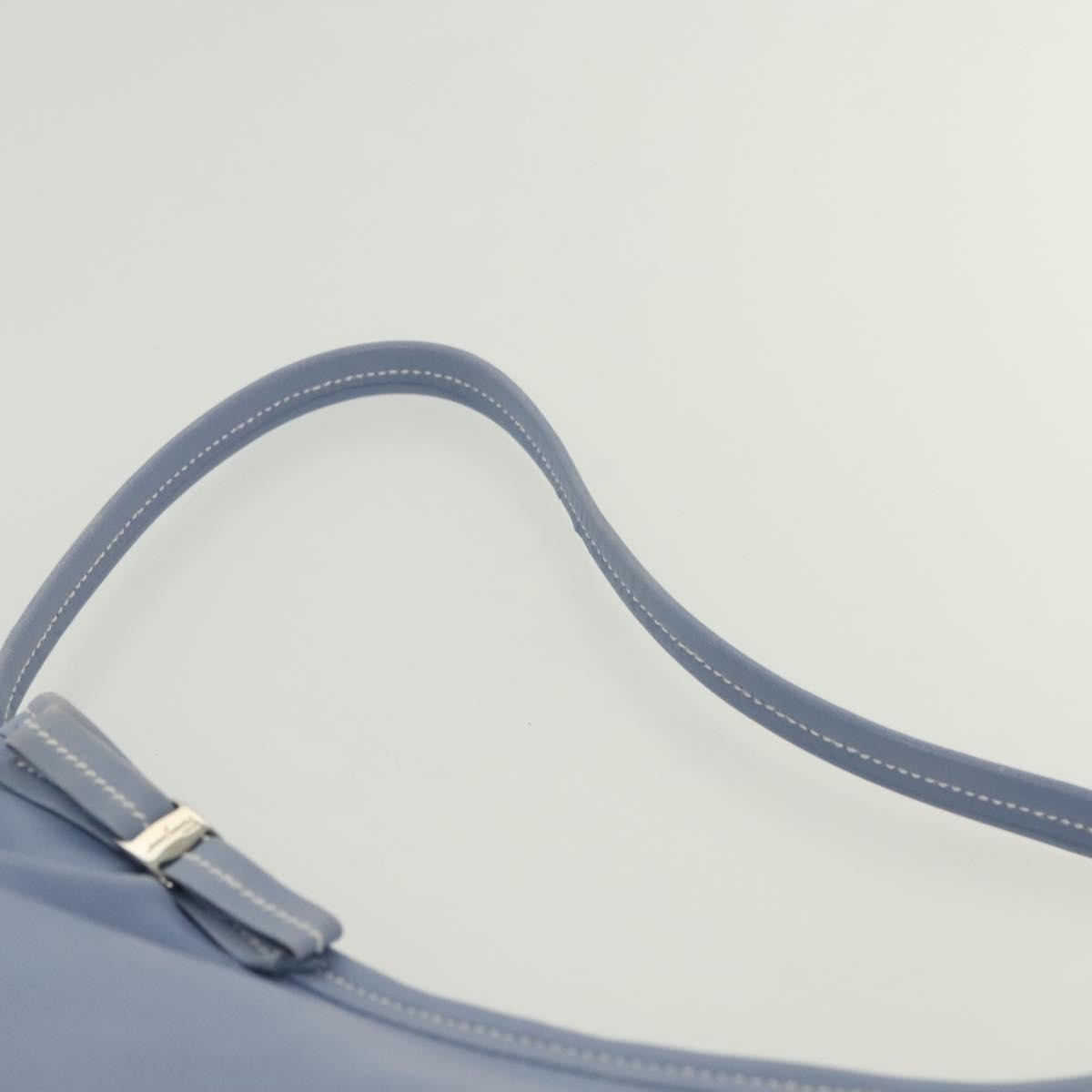 Salvatore Ferragamo Vala Leather Blue Leather Shoulder Bag Bag (Pre-Owned)