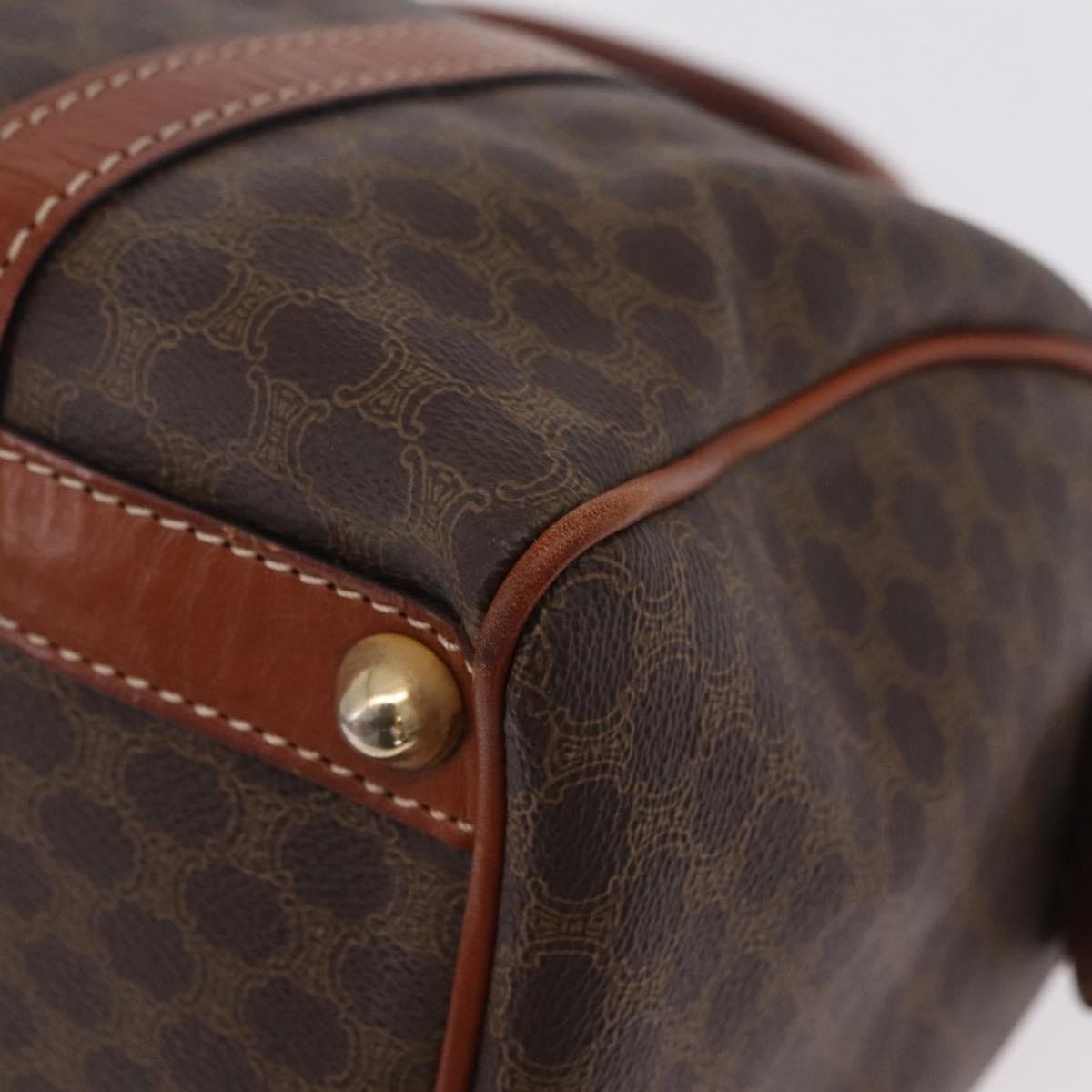 Celine Macadam Macadam With Leather Brown Canvas Tote Bag Bag (Pre-Owned)