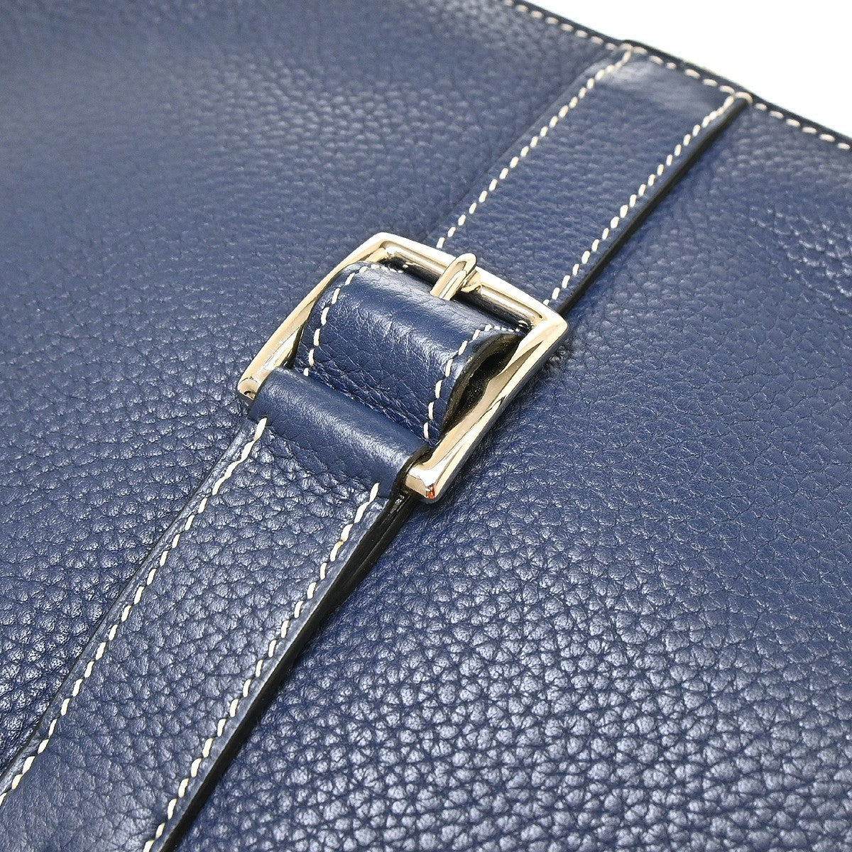 Hermes Halzan Clémence Blue Leather Tote Bag Bag (Pre-Owned)