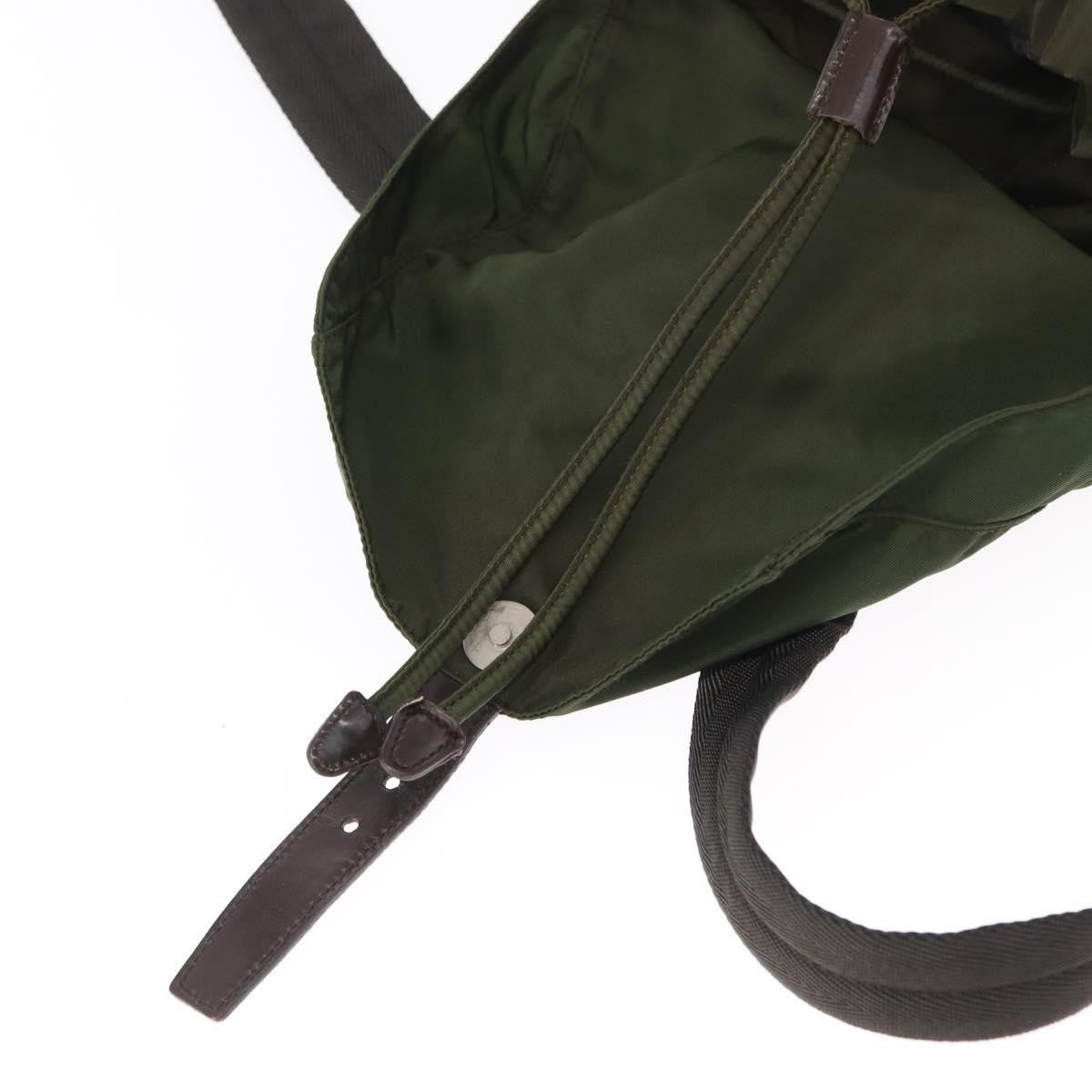 Prada Double Front Pocket Tessuto Khaki Nylon Backpack Bag (Pre-Owned)