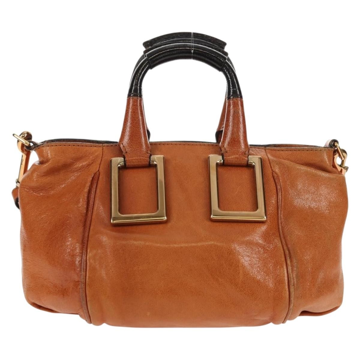 Chloe Ethel Top Handle Leather Brown Leather Handbag (Pre-Owned)