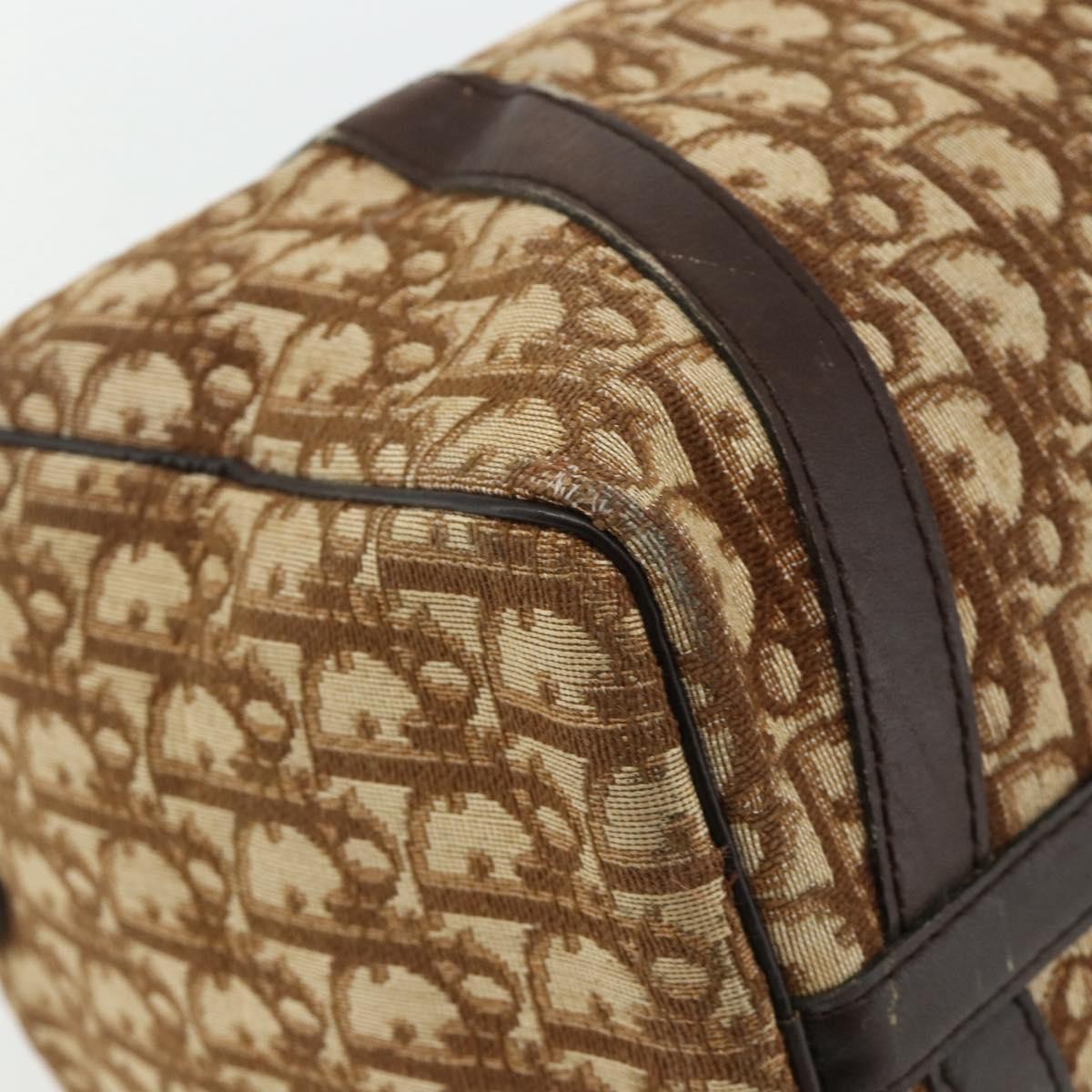 Christian Dior Vintage Trotter Canvas Brown Canvas Handbag (Pre-Owned)