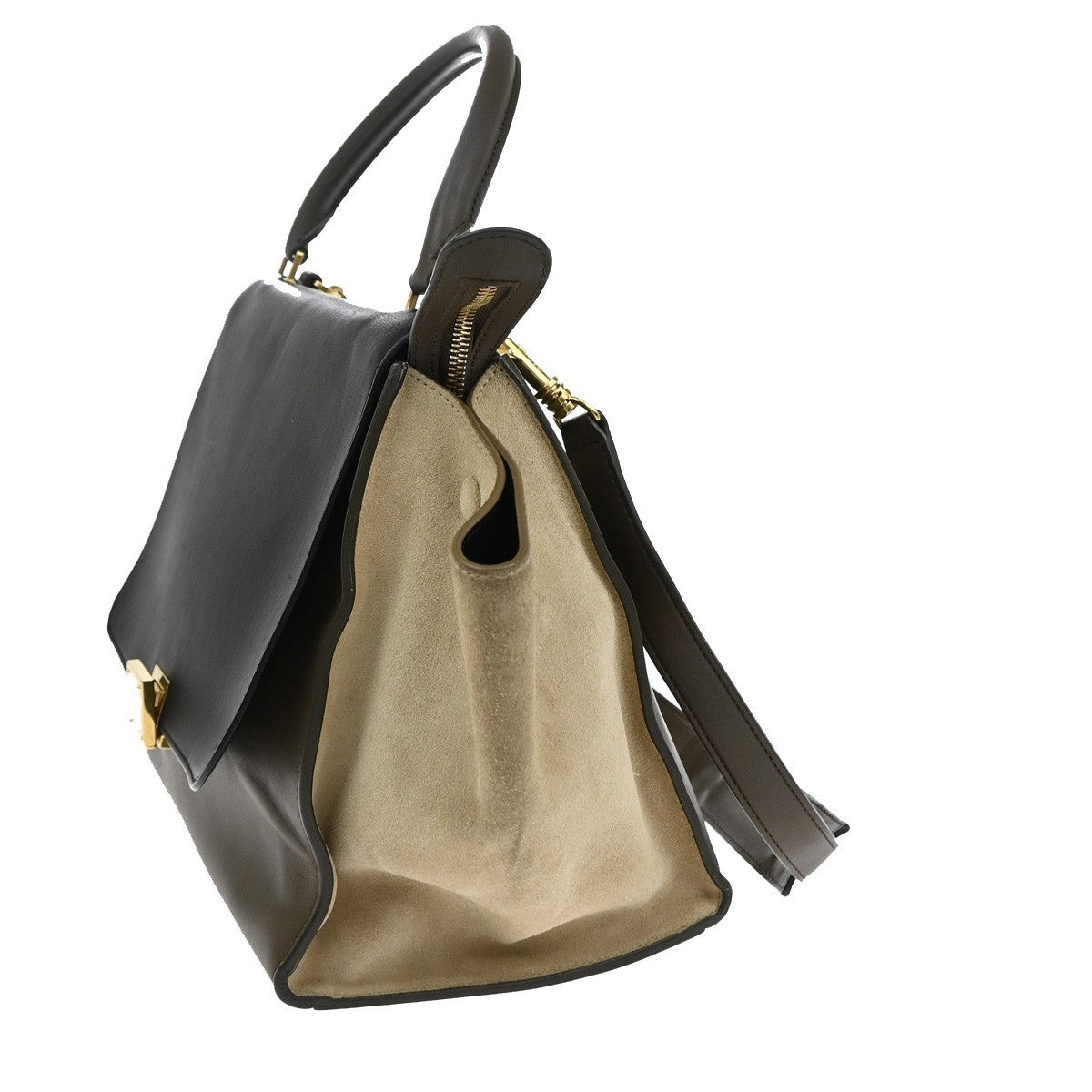Celine Trapeze Leather With Suede Multicolour Leather Handbag (Pre-Owned)