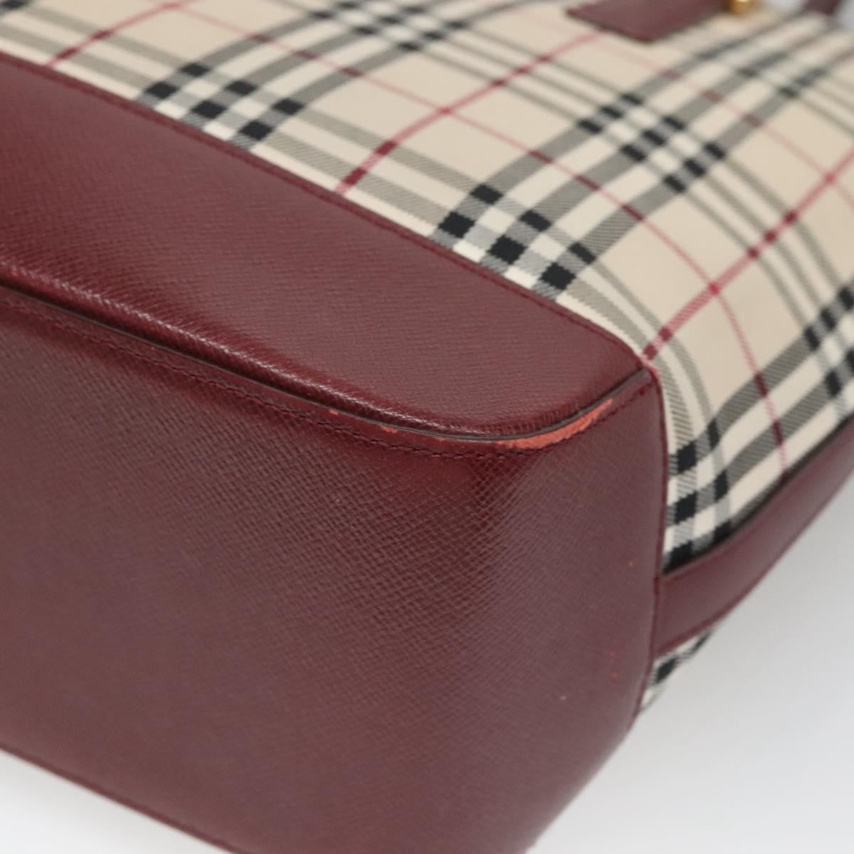 Burberry Nova Check Tote Canvas And Leather Beige Canvas Tote Bag Bag (Pre-Owned)