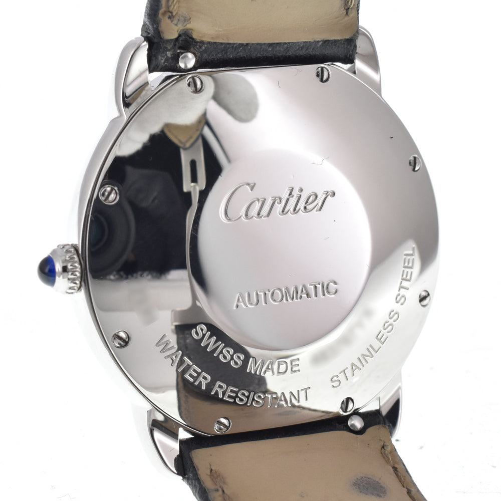 Cartier Ronde Solo De Cartier Automatic Stainless Steel And Leather Watch (Pre-Owned)