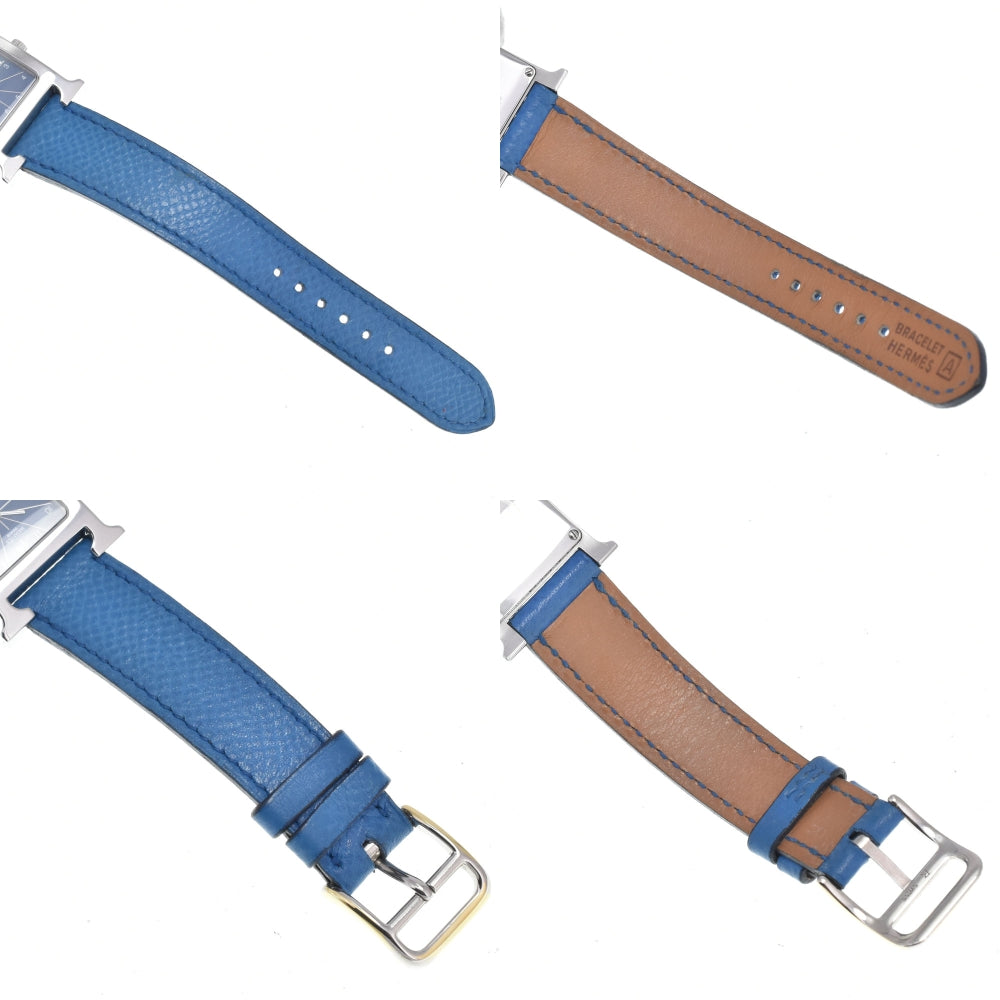 Hermes Heure H Quartz Plated Metal And Leather Watch (Pre-Owned)