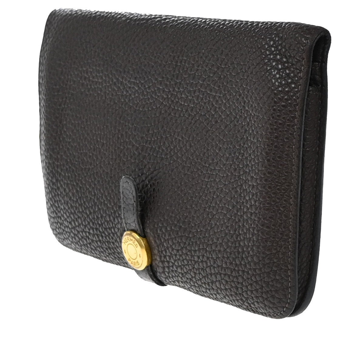 Hermes Dogon Compact Leather Brown Leather Wallets Accessory (Pre-Owned)