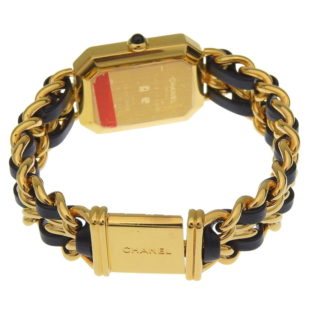 Chanel Premiere Rock Quartz Plated Metal And Leather Watch (Pre-Owned)