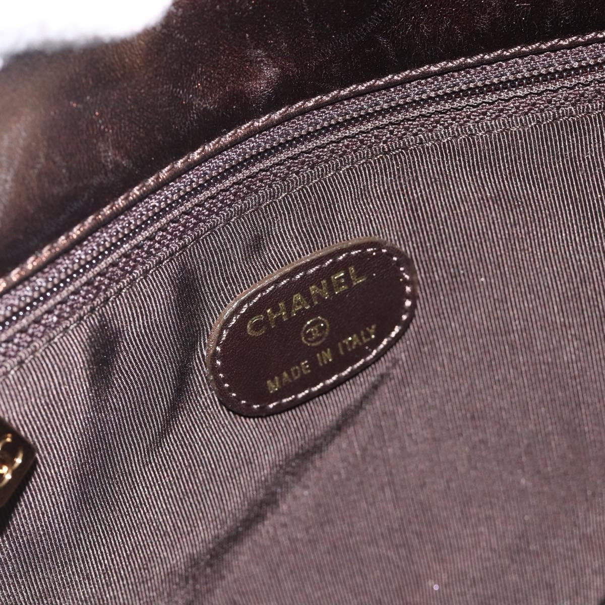 Chanel Vintage Logo Flap Messenger Leather Brown Leather Shoulder Bag Bag (Pre-Owned)