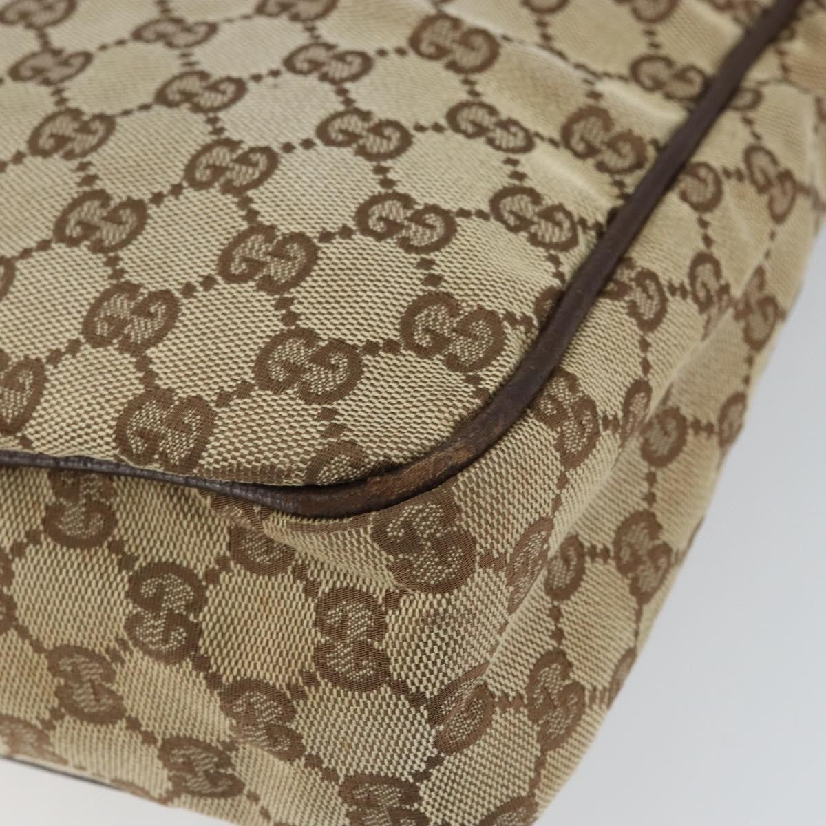 Gucci Vintage Gg Canvas And Leather Beige Canvas Shoulder Bag Bag (Pre-Owned)