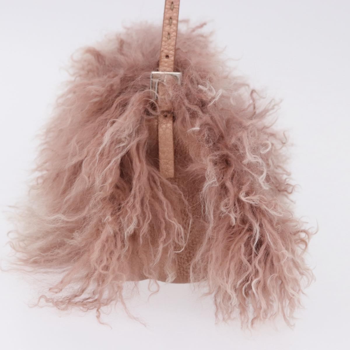 Fendi Selleria Selleria Pink Wool Handbag (Pre-Owned)