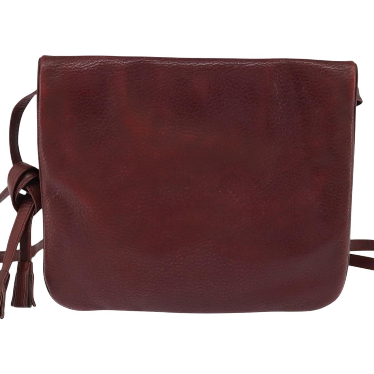 Cartier Must De Cartier Leather Burgundy Leather Shoulder Bag Bag (Pre-Owned)