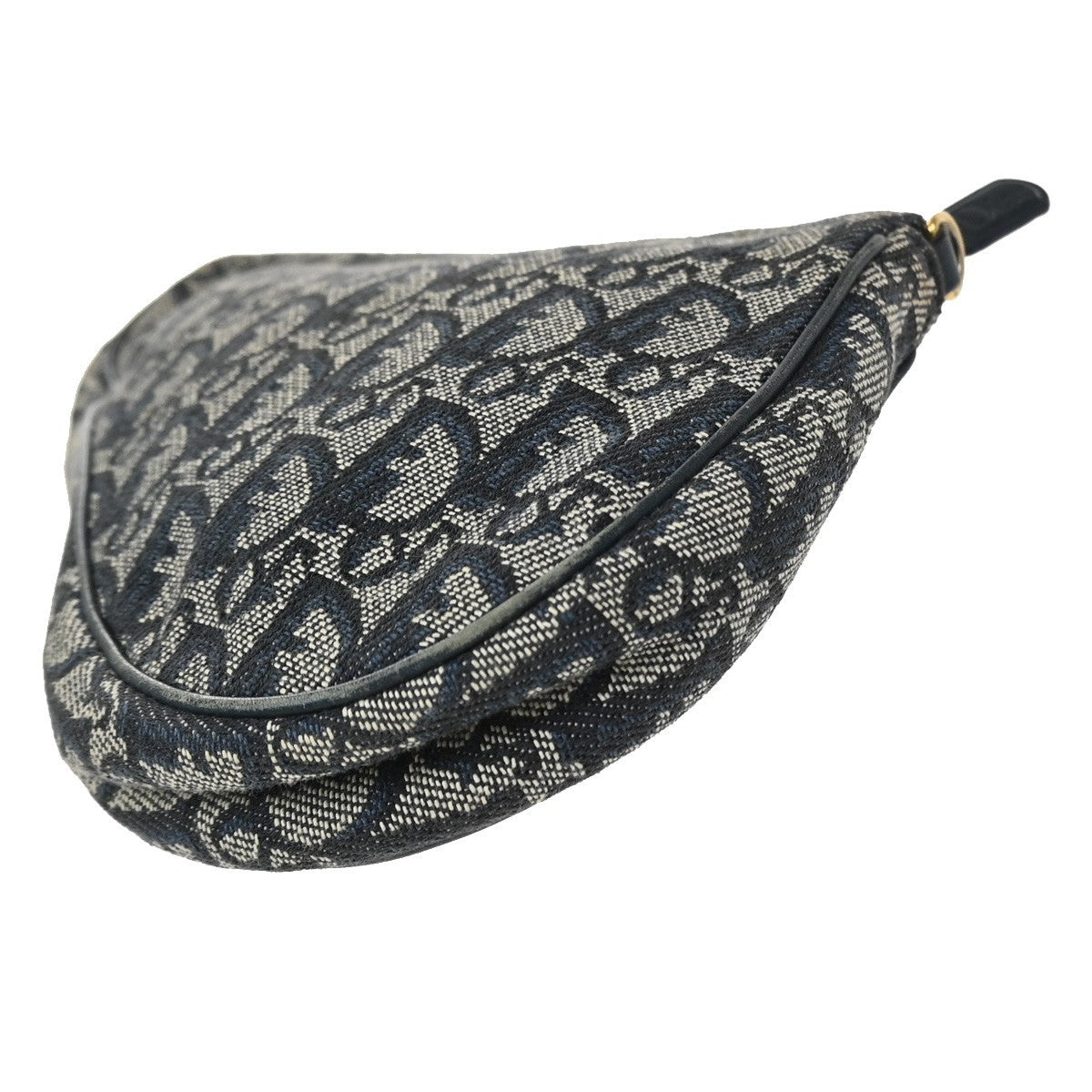 Christian Dior Vintage Saddle Diorissimo Canvas Navy Canvas Handbag (Pre-Owned)