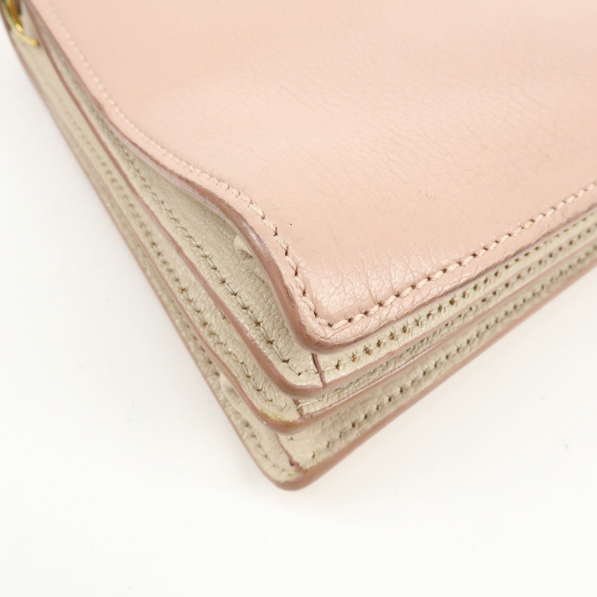 Miu Miu Madras Convertible Compartment Top Handle Leather Pink Leather Handbag (Pre-Owned)