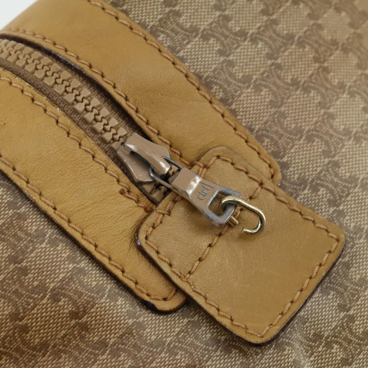 Celine Travel Duffle Triomphe Coated Canvas Beige Canvas Travel Bag Bag (Pre-Owned)