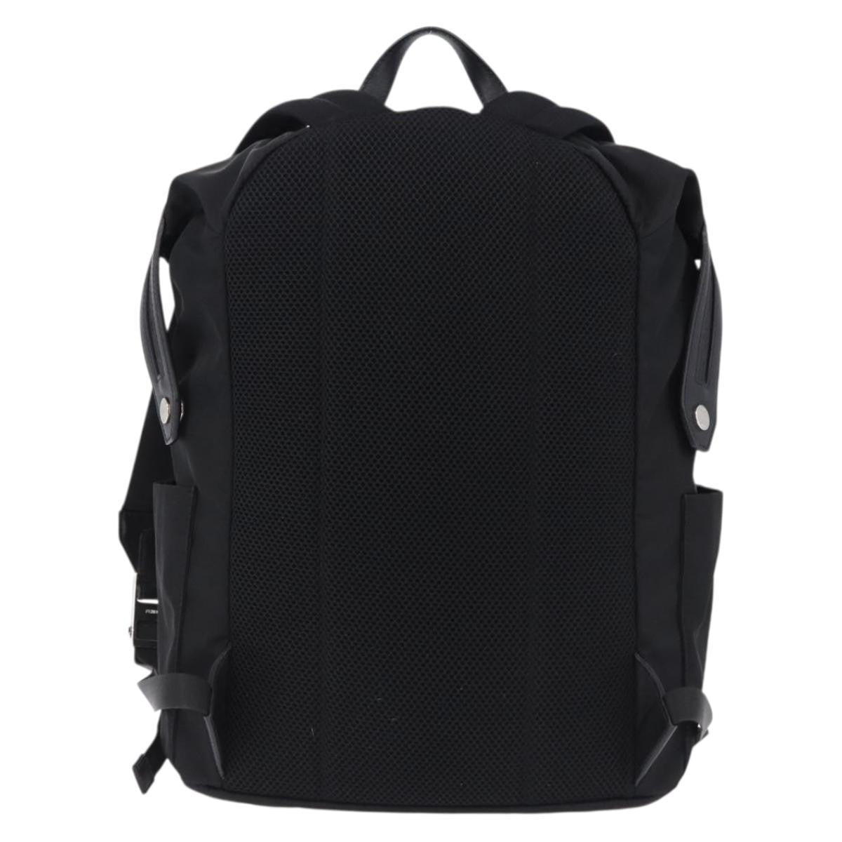 Fendi Fiend Nylon With Printed Leather Black Nylon Backpack Bag (Pre-Owned)