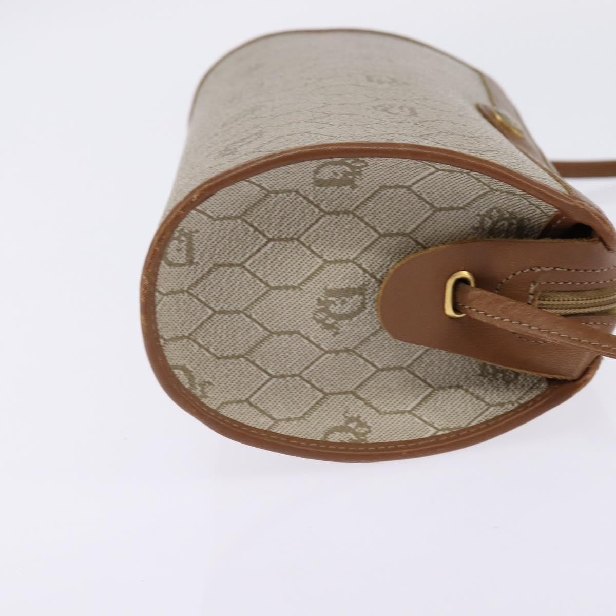 Christian Dior Vintage Honeycomb Canvas And Leather Beige Canvas Bag (Pre-Owned)