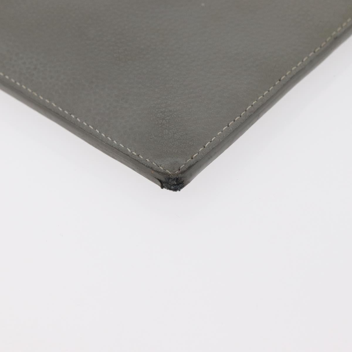 Christian Dior Clutch Leather Gray Leather Clutche & Pouche Bag (Pre-Owned)