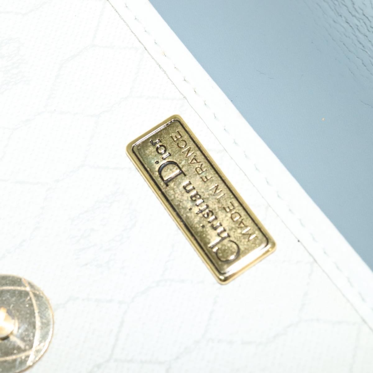 Christian Dior Vintage Honeycomb Flap Coated Canvas White Canvas Wallets Accessory (Pre-Owned)