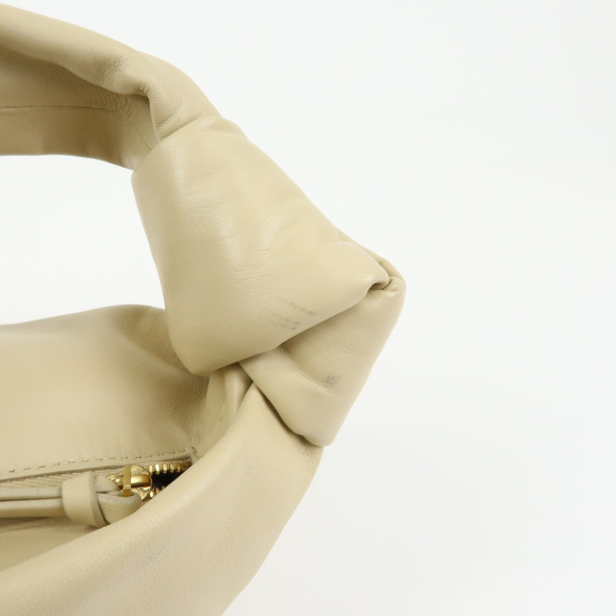 Bottega Veneta Double Knot Hobo Leather Beige Leather Shoulder Bag Bag (Pre-Owned)