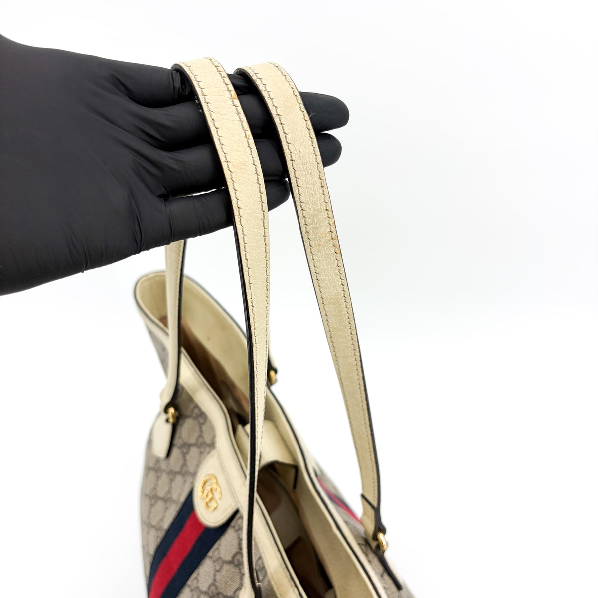 Gucci Ophidia Shopping Gg Coated Canvas Beige Canvas Tote Bag Bag (Pre-Owned)